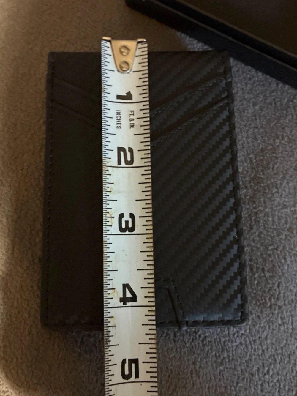 Slim Carbon-Texture Money Clip Wallet - Black